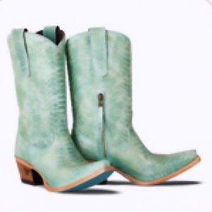 Stylish Turquoise Heeled Boots